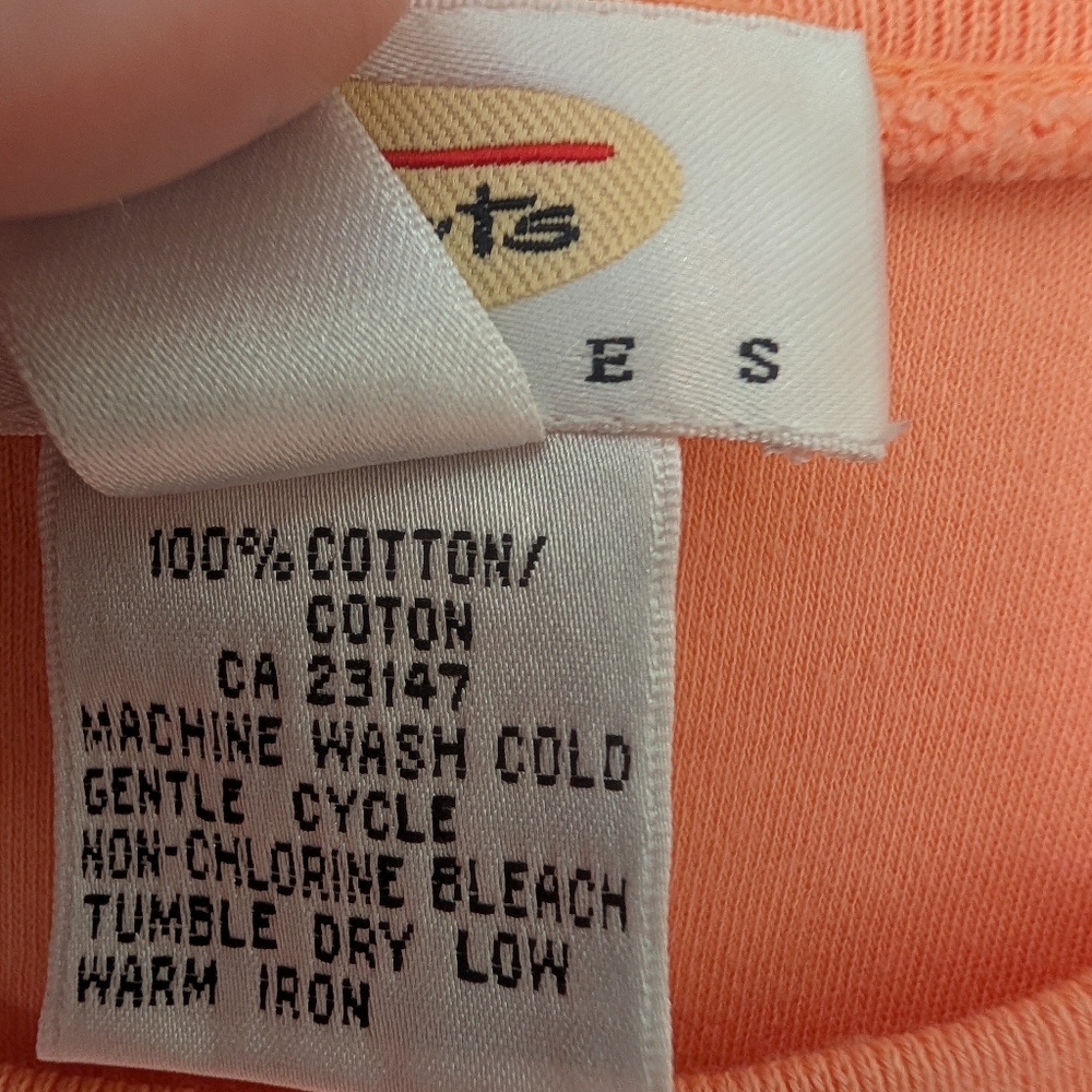 Talbots Petites Coral Short Sleeve Crew Neck Top - Picture 4 of 5